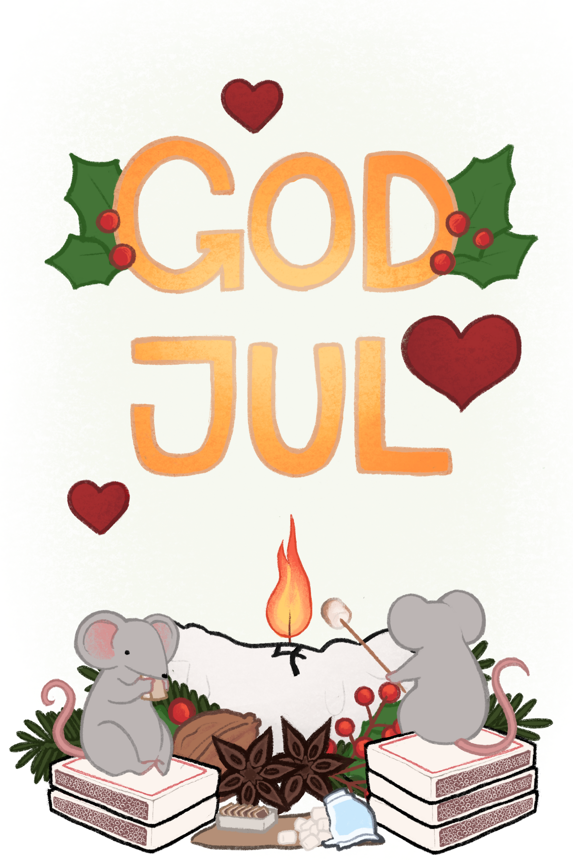 jul-advent-kalender-mus-hilsen-håndlavet-tegning